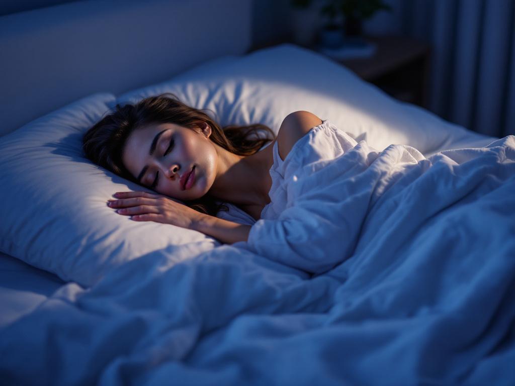 ベッドのうえで、スムーズな寝返りをうち、心地よさそうに眠る人物
